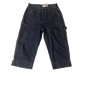 Bill Blass‎ Jeans Carpenter Womens Size 14 Blue Denim Patch Pocket Split Cuff